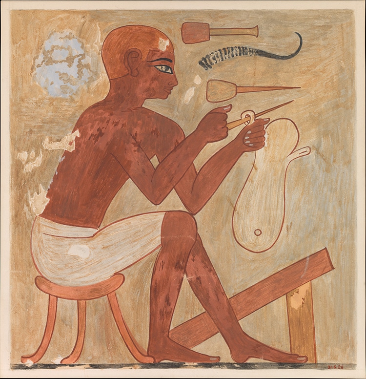 Sandal maker painting from a tomb