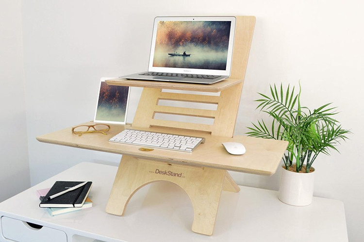 Standing Desk in Natural Wood