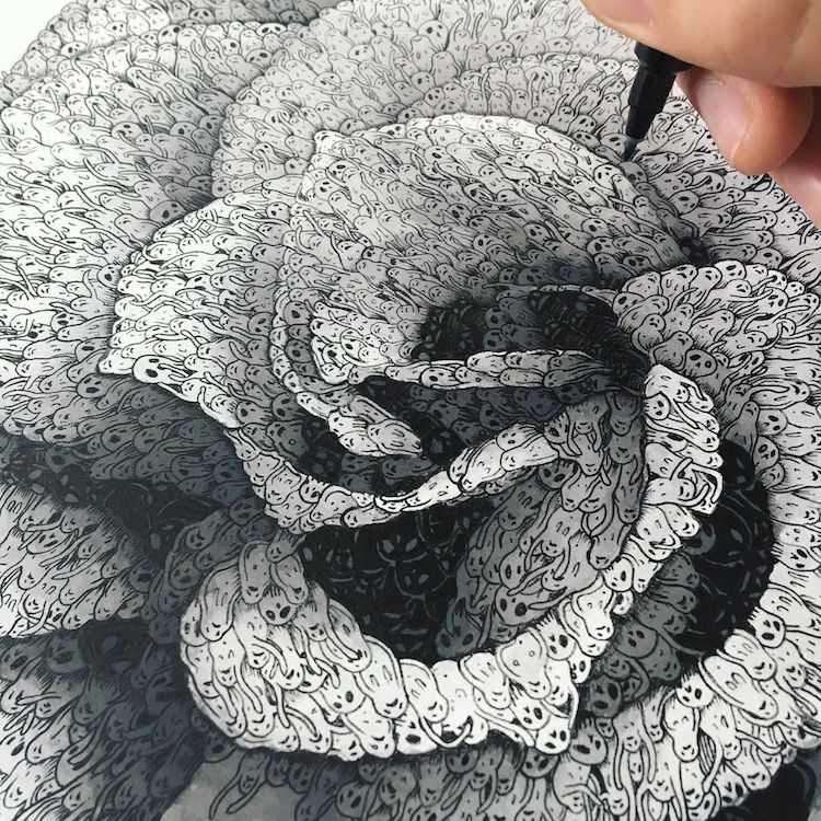 Intricate People Drawings by Richard Berner