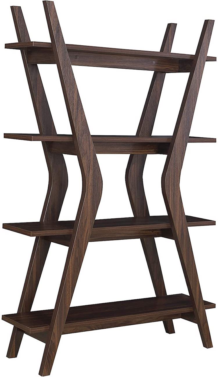 Mid-Century Modern Dark Walnut Bookshelf