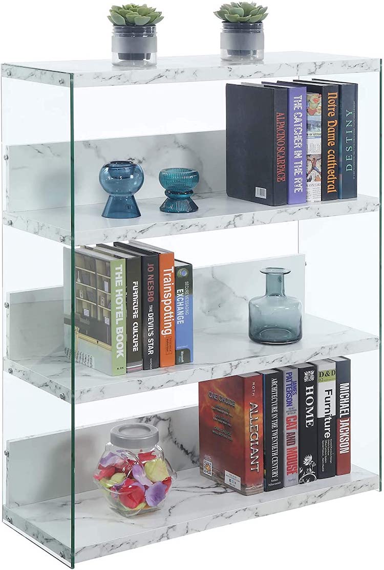 Faux Marble Short Bookcase