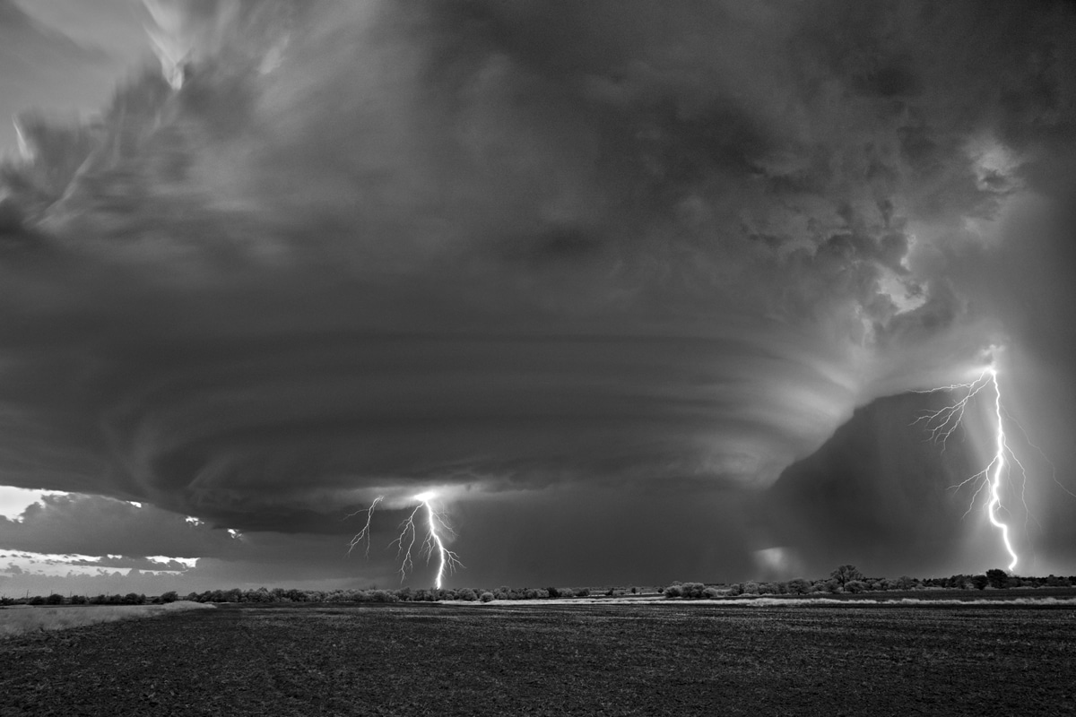 Lightning Striking Down by Mitch Dobrowner
