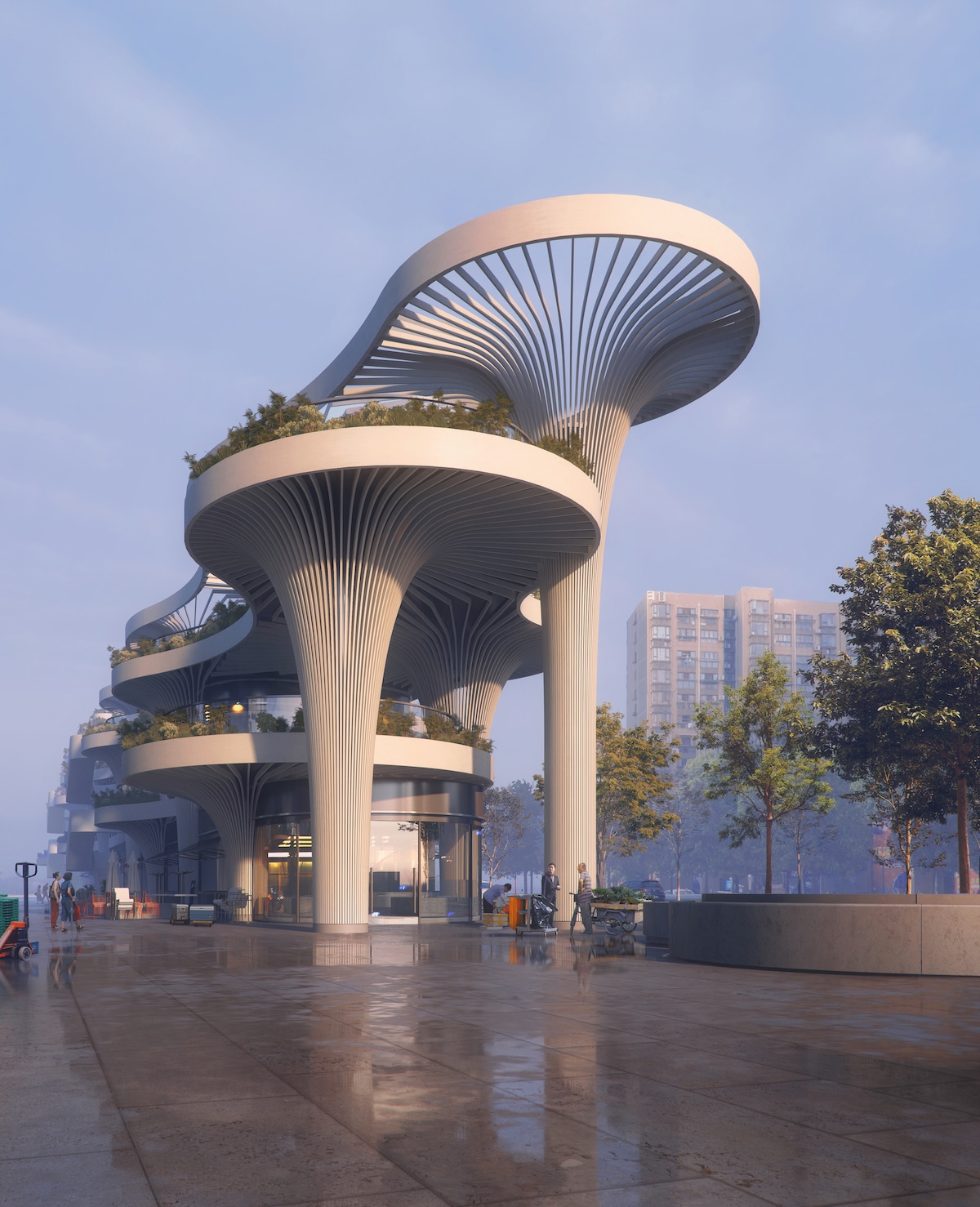 Solar Trees Marketplace by Koichi Takada Architects