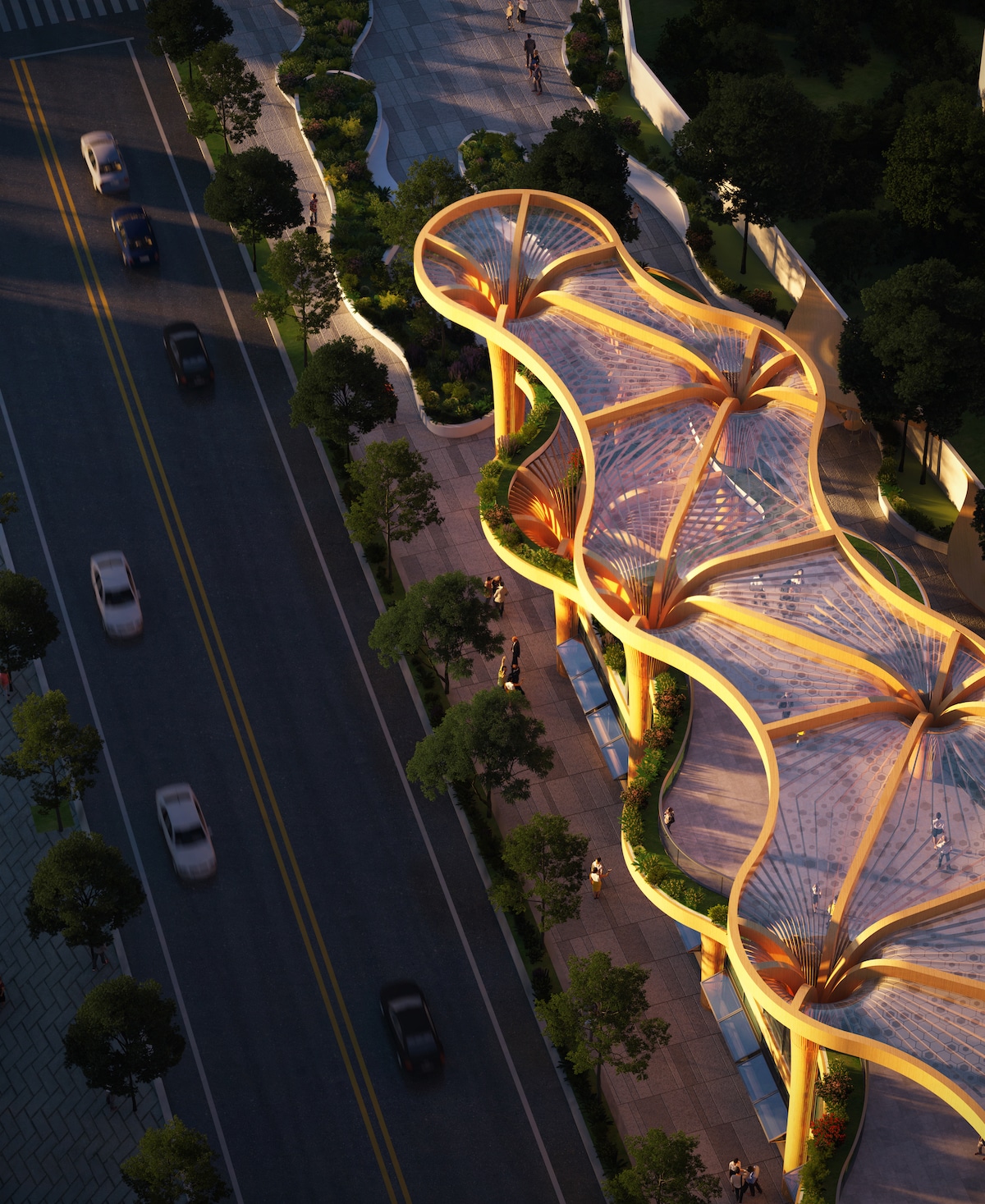 Solar Trees Marketplace by Koichi Takada Architects