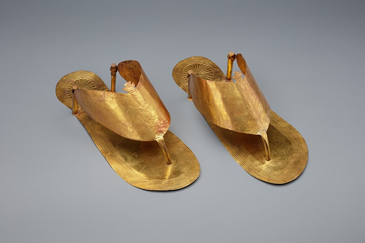 Egyptian Gold Funerary Sandals and Toe Stalls for Burial