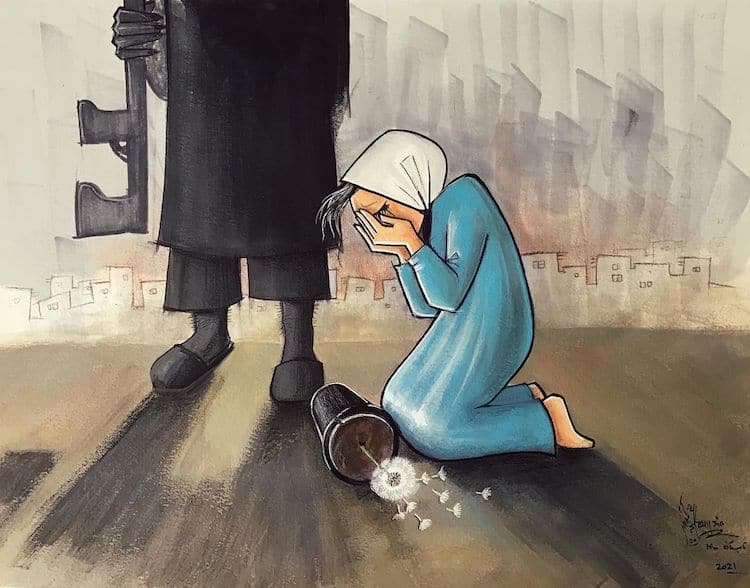 Art by Female Afghani Street Artist Shamsia Hassani