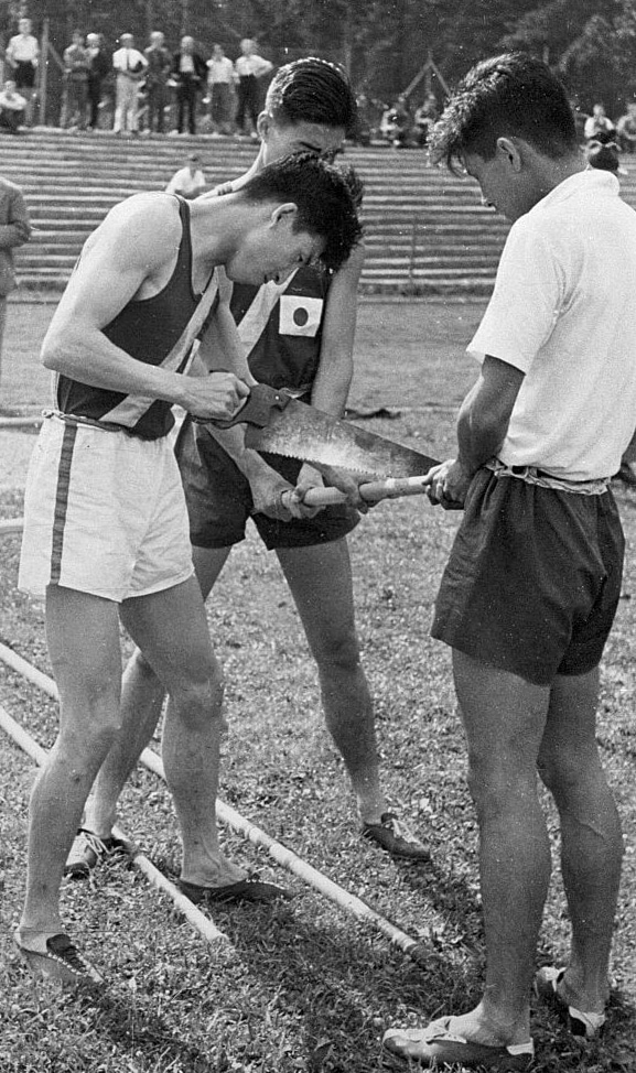 Sueo Oe and Shuhei Nishida at the 1936 Berlin Olympics