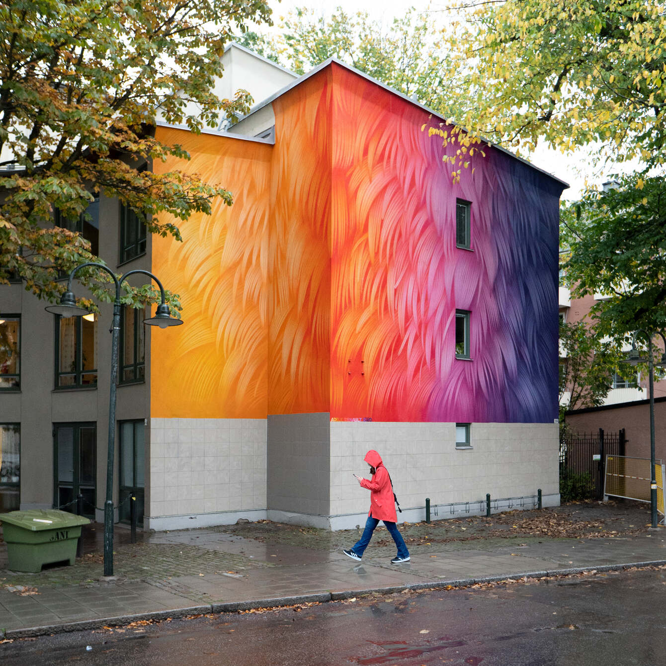 Pigeon Feather Mural by Adele Renault