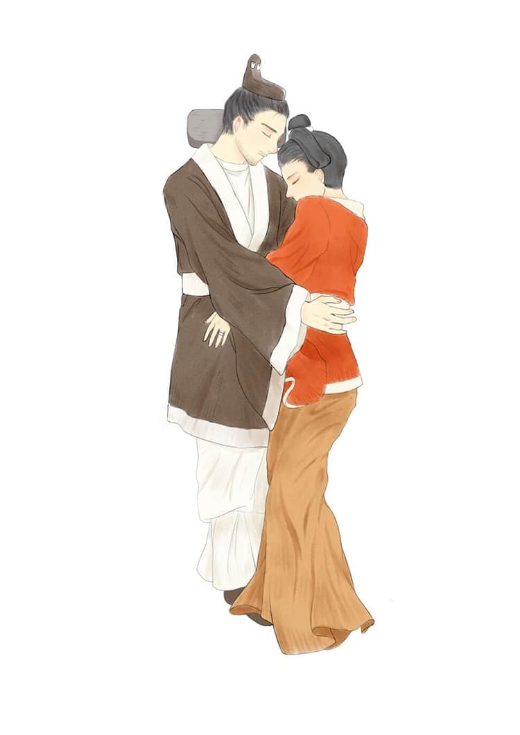 Concept illustration of the ancient couple