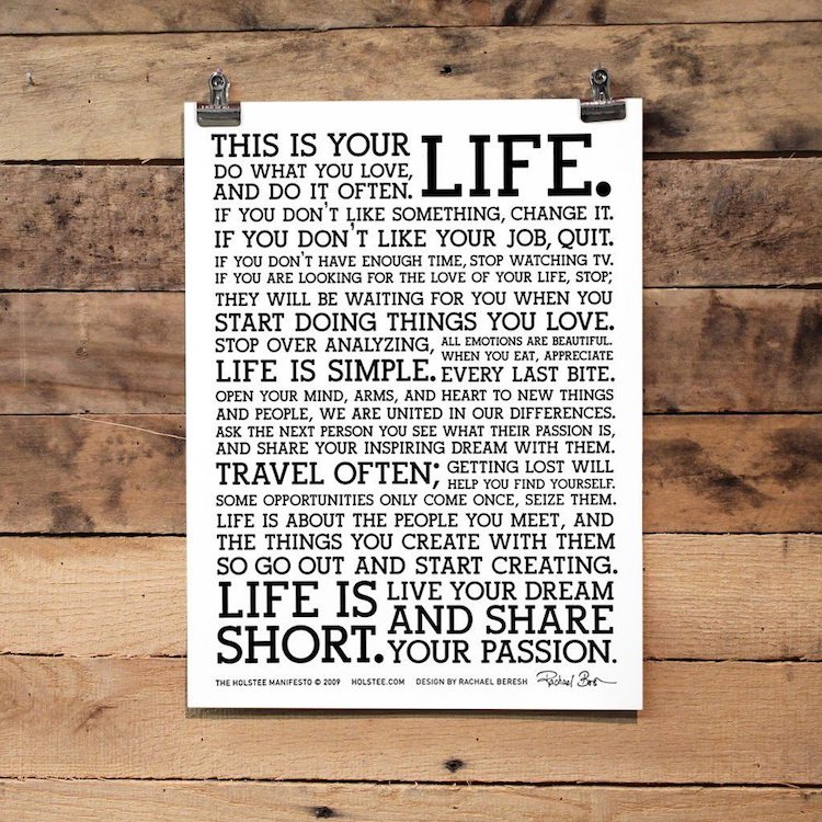 Holstee Manifesto Poster