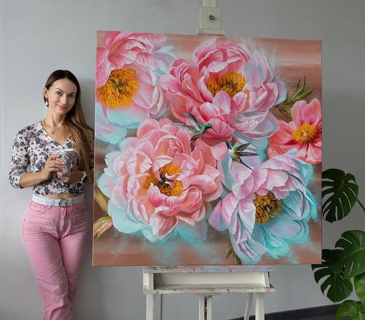 - ViralBandit Flower Oil Paintings by Ira Volkova