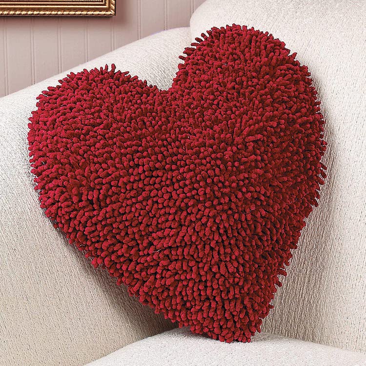 Red Heart-Shaped Pillow