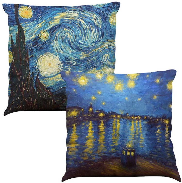 Vincent Van Gogh Starry Night Set of Two Throw Pillows (Multiple Styles)