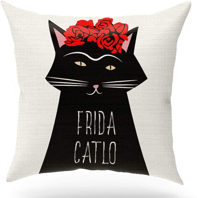 Frida Kahlo Cat Throw Pillow (Multiple Styles)