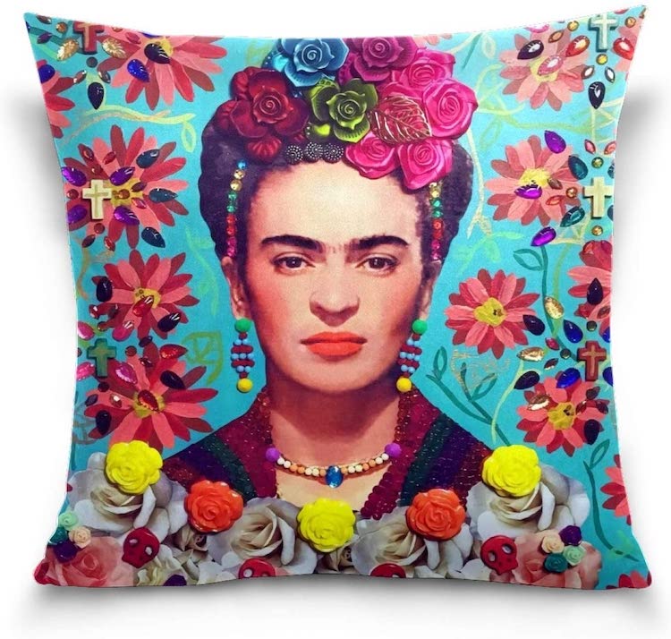 Frida Kahlo Flower Portrait Throw Pillow Case (Multiple Styles)