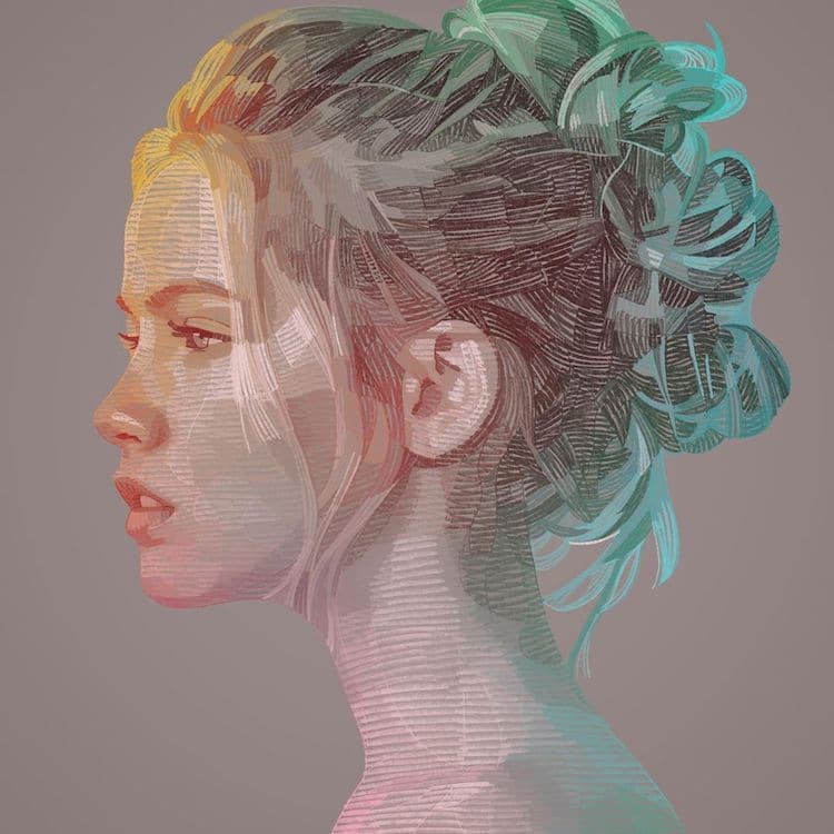 Geometric Portrait by Lui Ferreyra