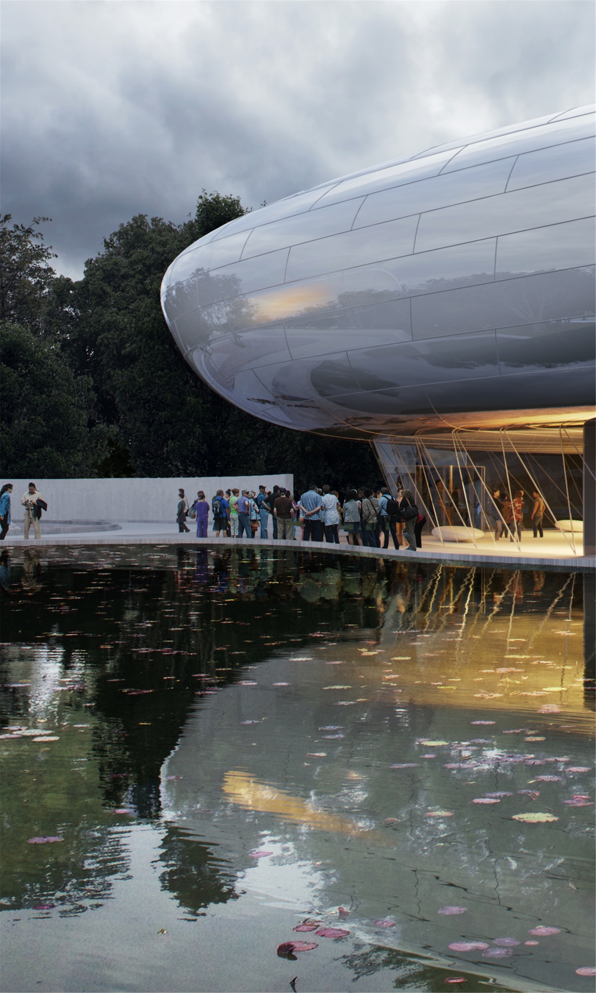 Exterior View of the Aranya Cloud Center by MAD Architects