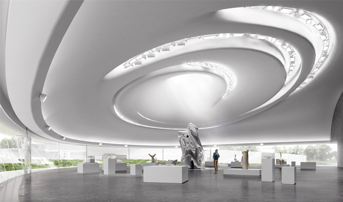 Interior View of the Aranya Cloud Center by MAD Architects