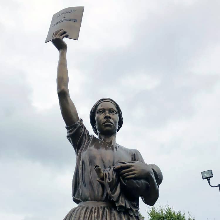Bronze Emancipation and Freedom Statue on Monument Avenue in Richmond, Virginia