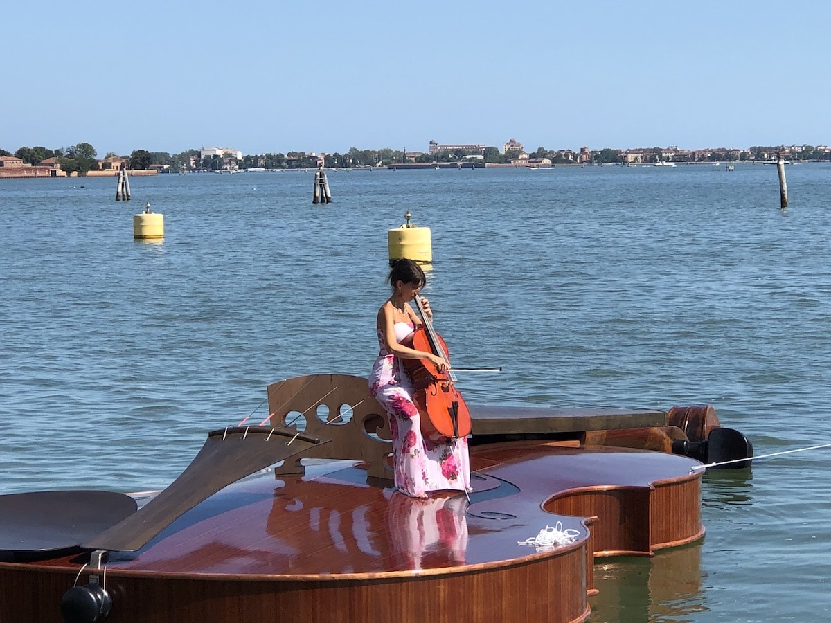 Livio de Marchi Floating Violin in Venice
