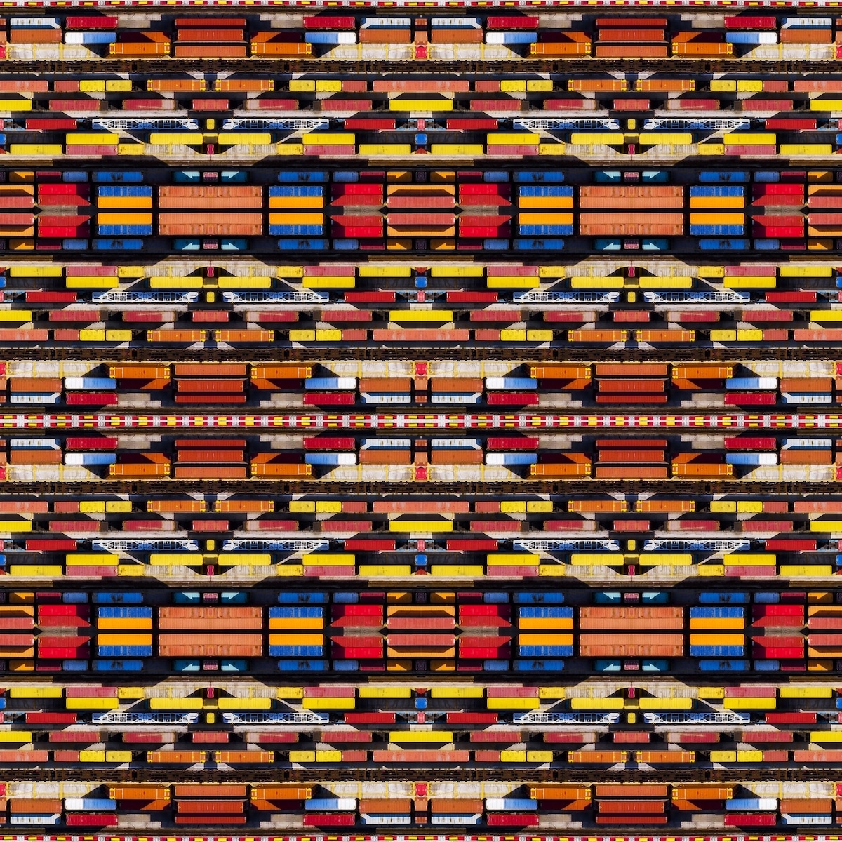 Abstract Aerial Photo of Shipping Containers