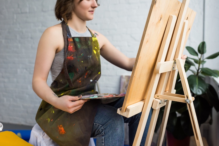 Artist Working on an Easel
