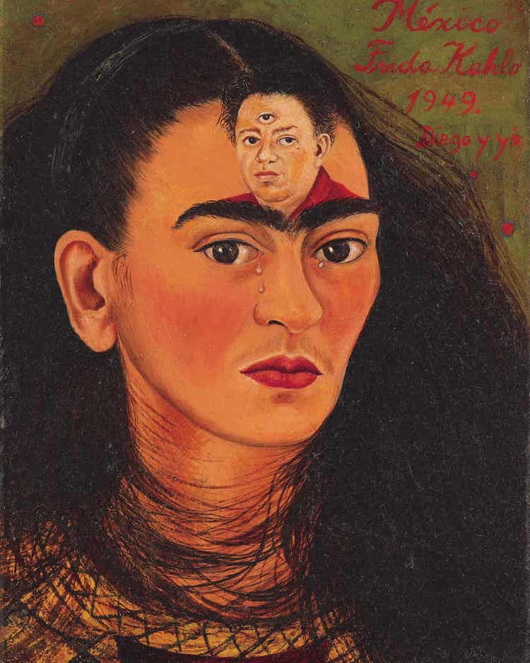 Frida Kahlo Painting Diego y yo