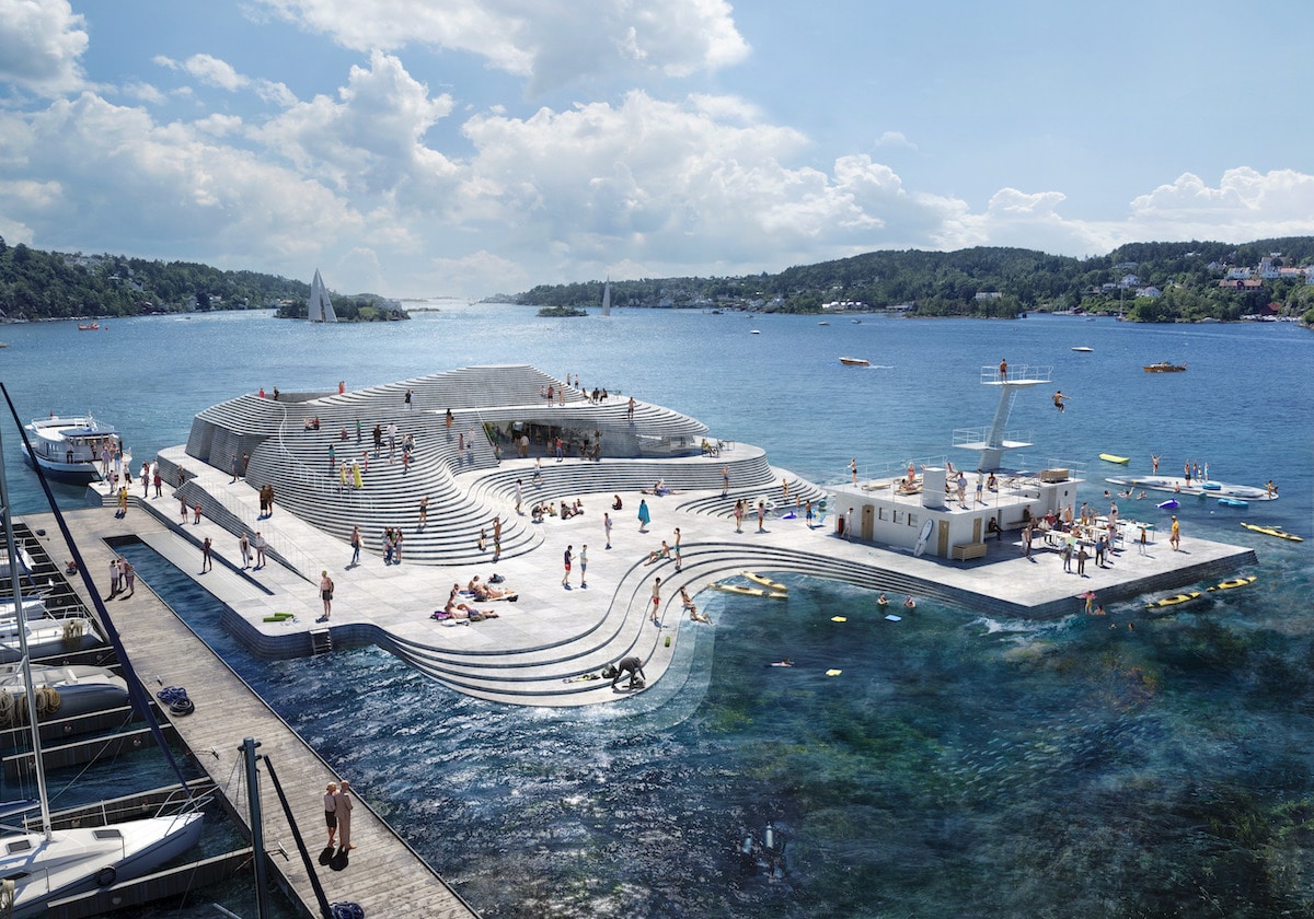 Overall View of Knubben Harbor Bath Redesign by Snøhetta
