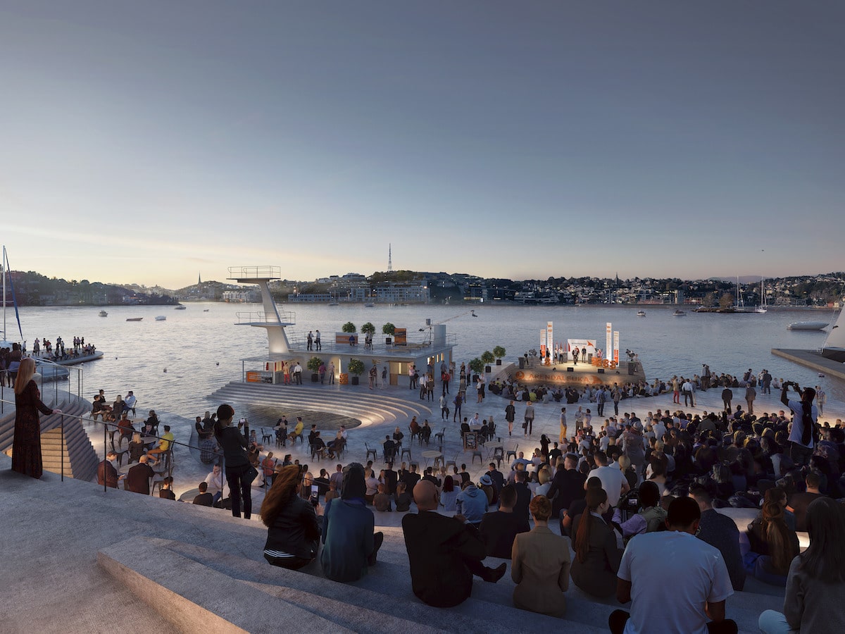 Overall View of Knubben Harbor Bath Redesign by Snøhetta