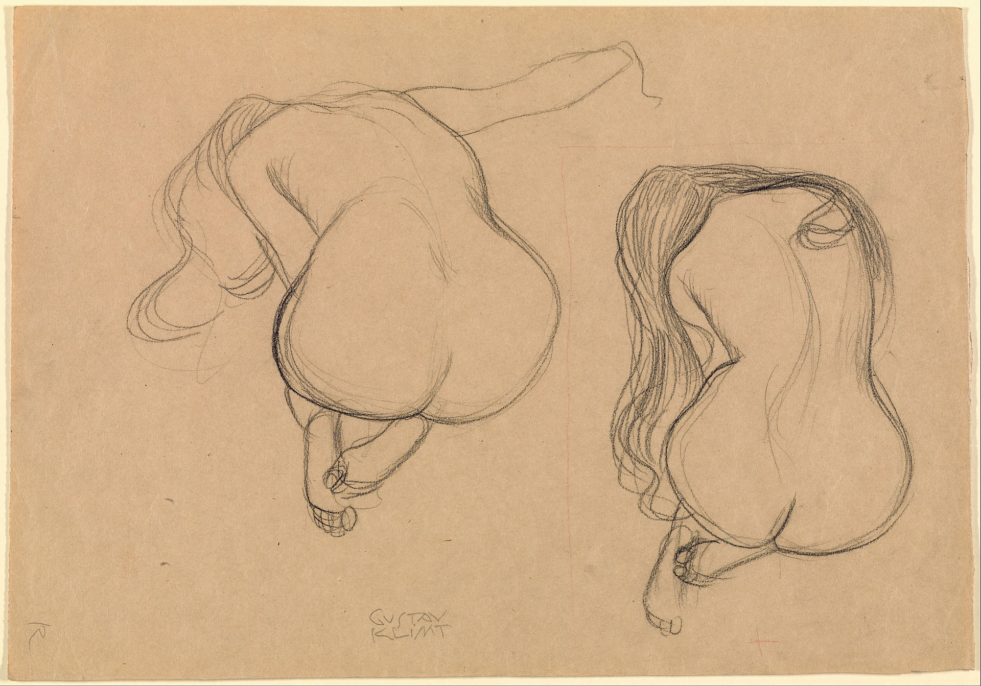Figure Drawing by Gustav Klimt