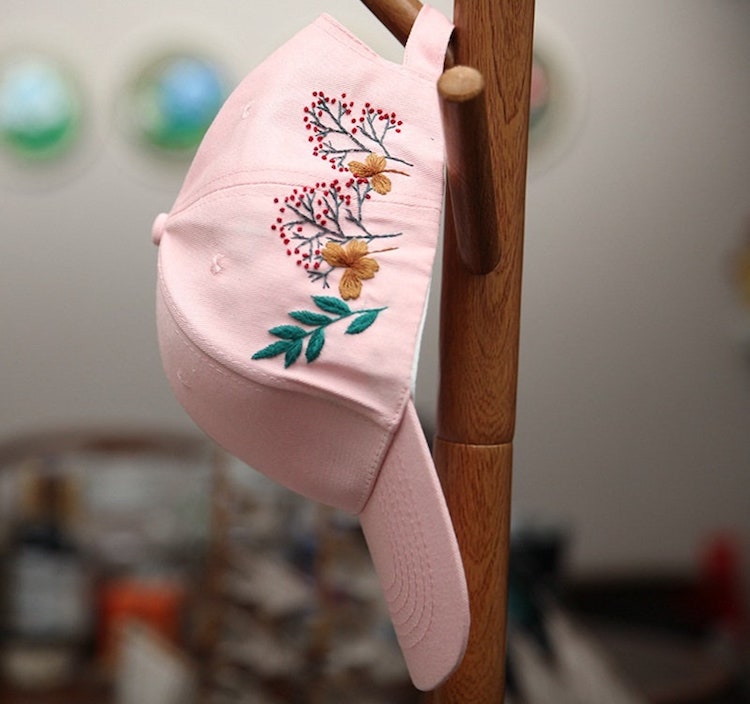 DIY Embroidered Baseball Hat