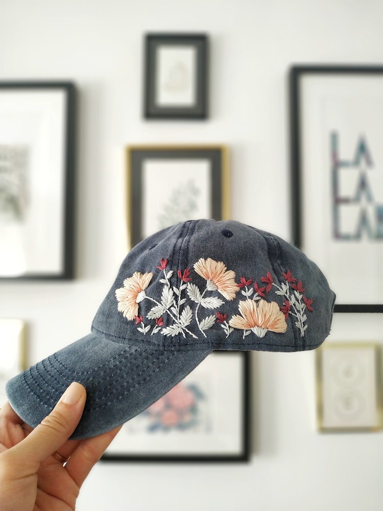 DIY Embroidered Baseball Hat