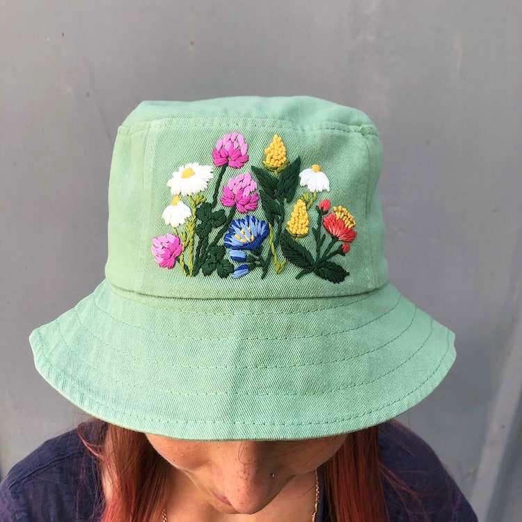 DIY Embroidered Bucket Hat