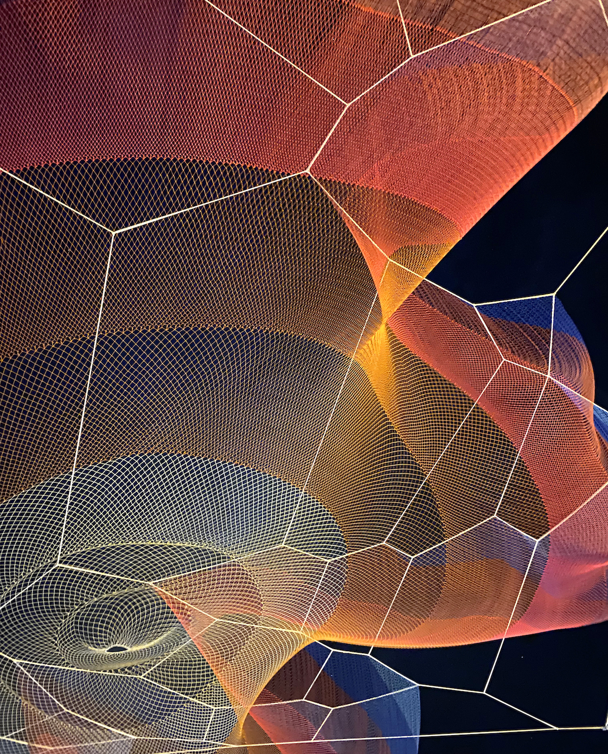 Close Up View of Janet Echelman's Earthtime 1.26 Munich in Odeonsplatz