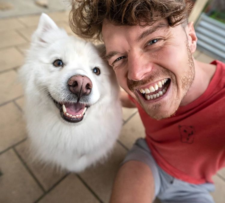 Allan Dixon Animal Selfie With Dog
