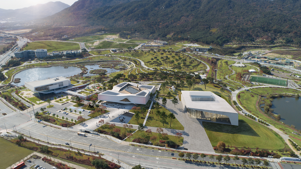 Aerial View of Chungnam Art Museum by UNStudio and DA Group