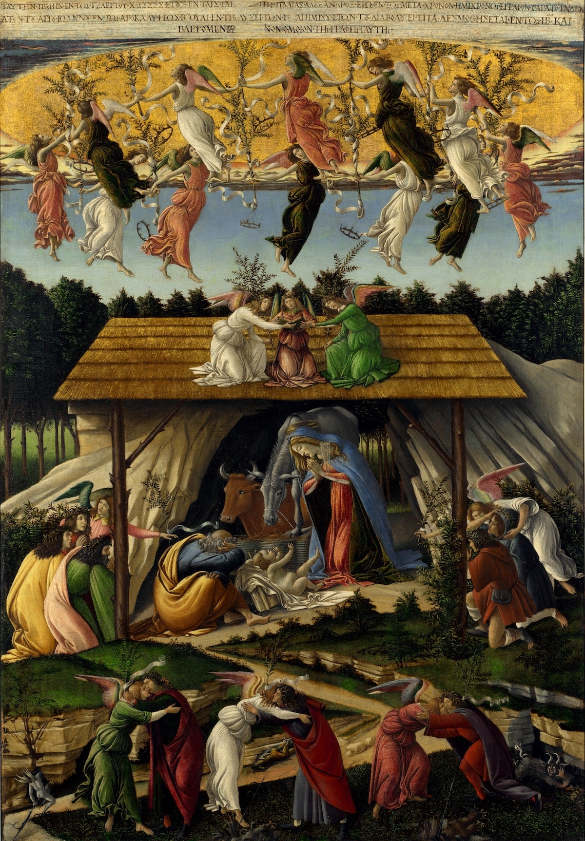 Mystical Nativity Painting by Sandro Botticelli