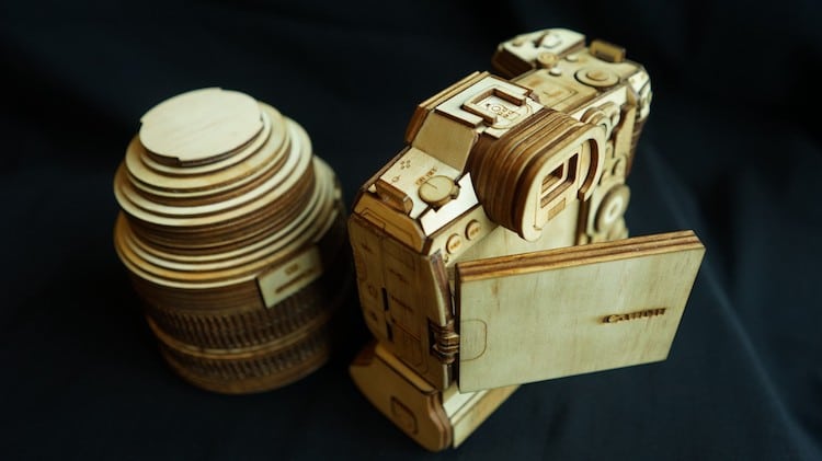 Wooden Vintage Camera Models