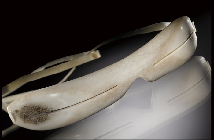 Snow Goggles Made from Caribou Bone
