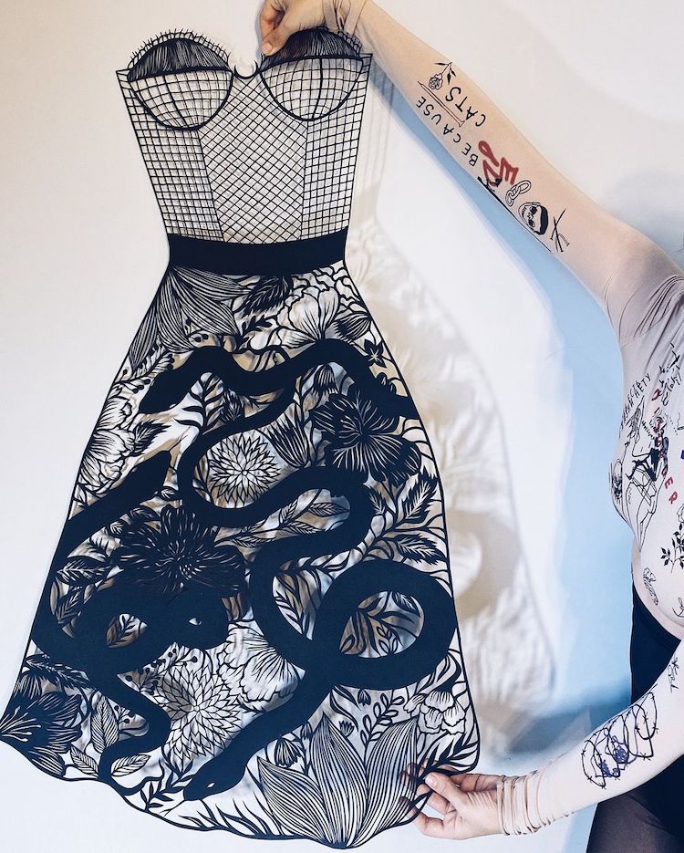 Paper Cutout Dresses by Eugenia Zoloto