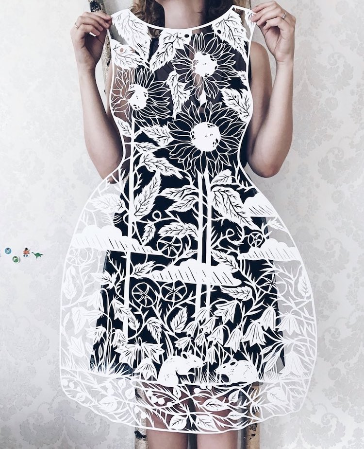 Paper Cutout Dresses by Eugenia Zoloto