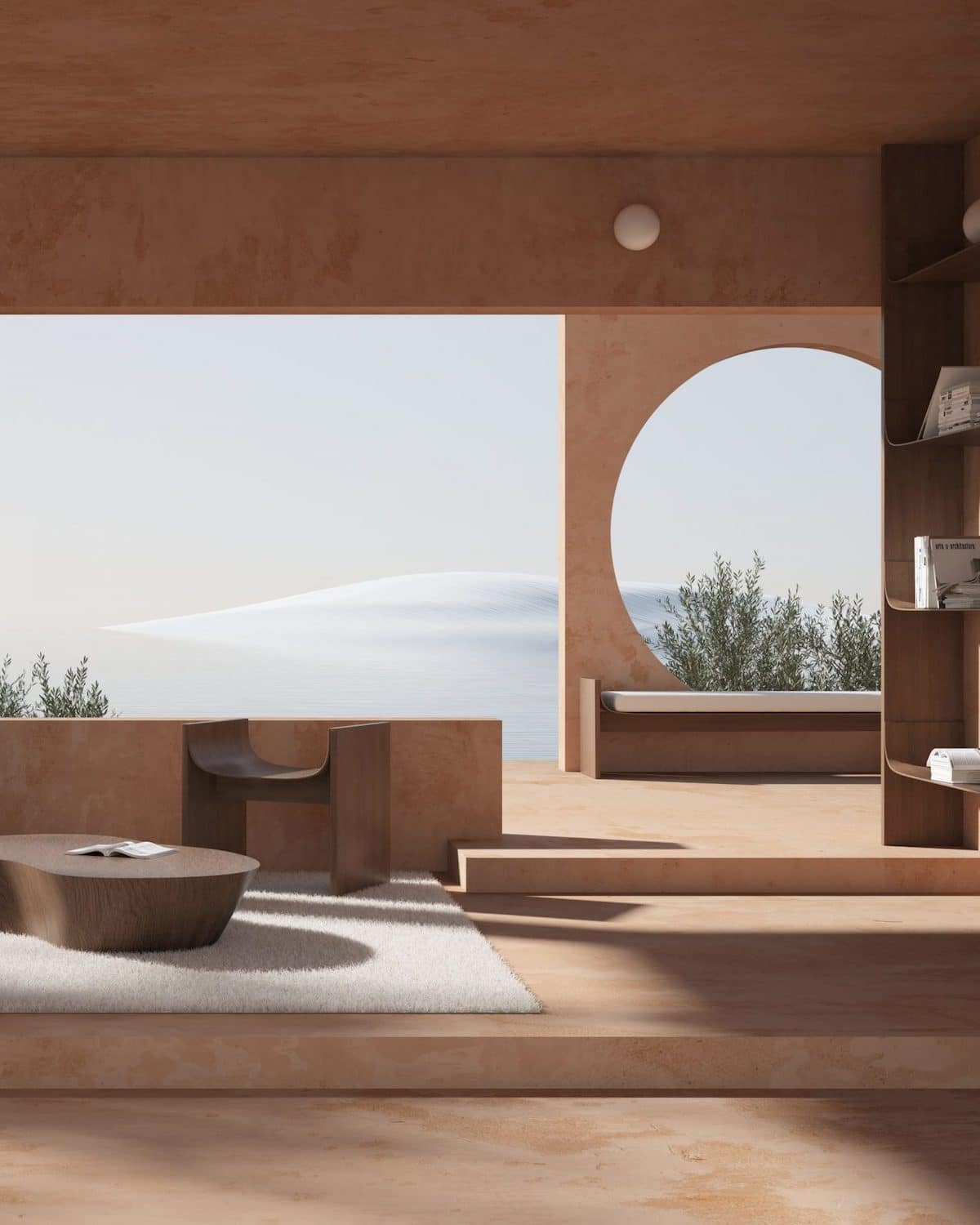 Wood-Detailed Room in Interior Rendering by Sébastien Baert