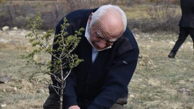 Hikmet Kaya Planting Trees in Turkey