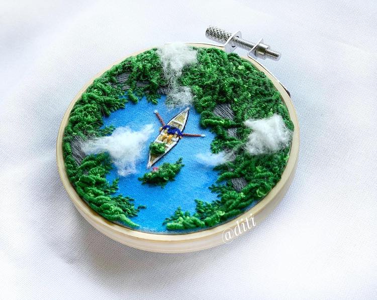 Mixed Media Embroidery Art Celebrates Aerial Views of North-East India