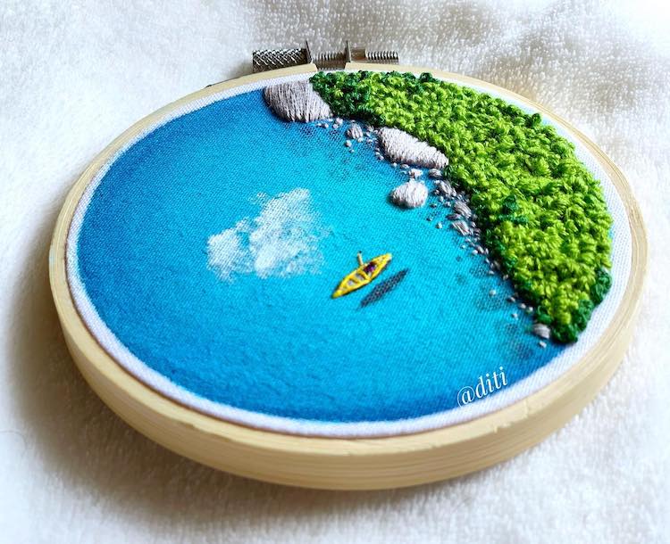 Mixed Media Embroidery Art by Diti Baruah