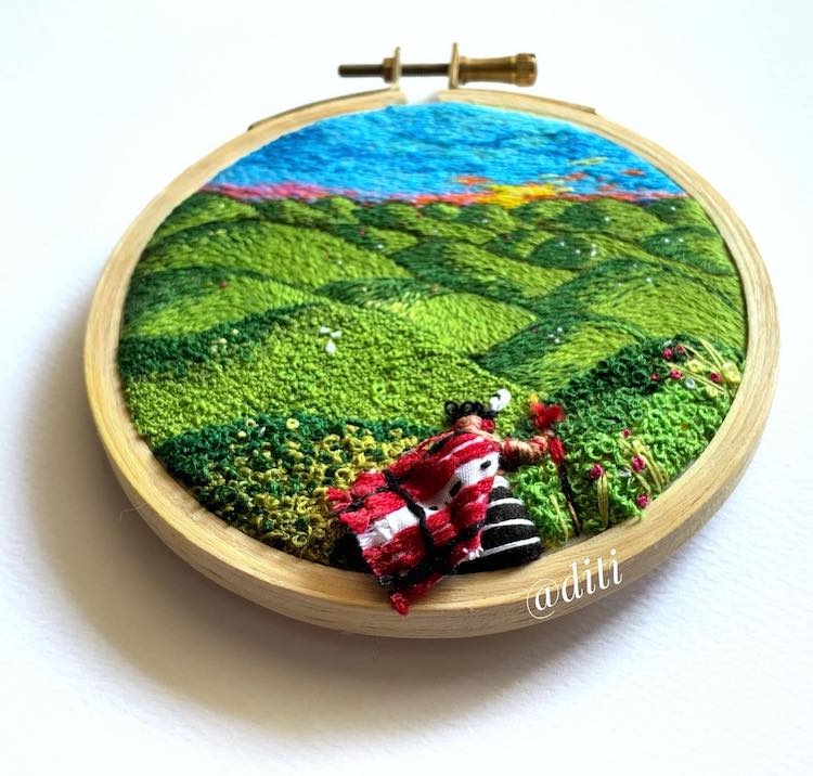 Mixed Media Embroidery Art by Diti Baruah