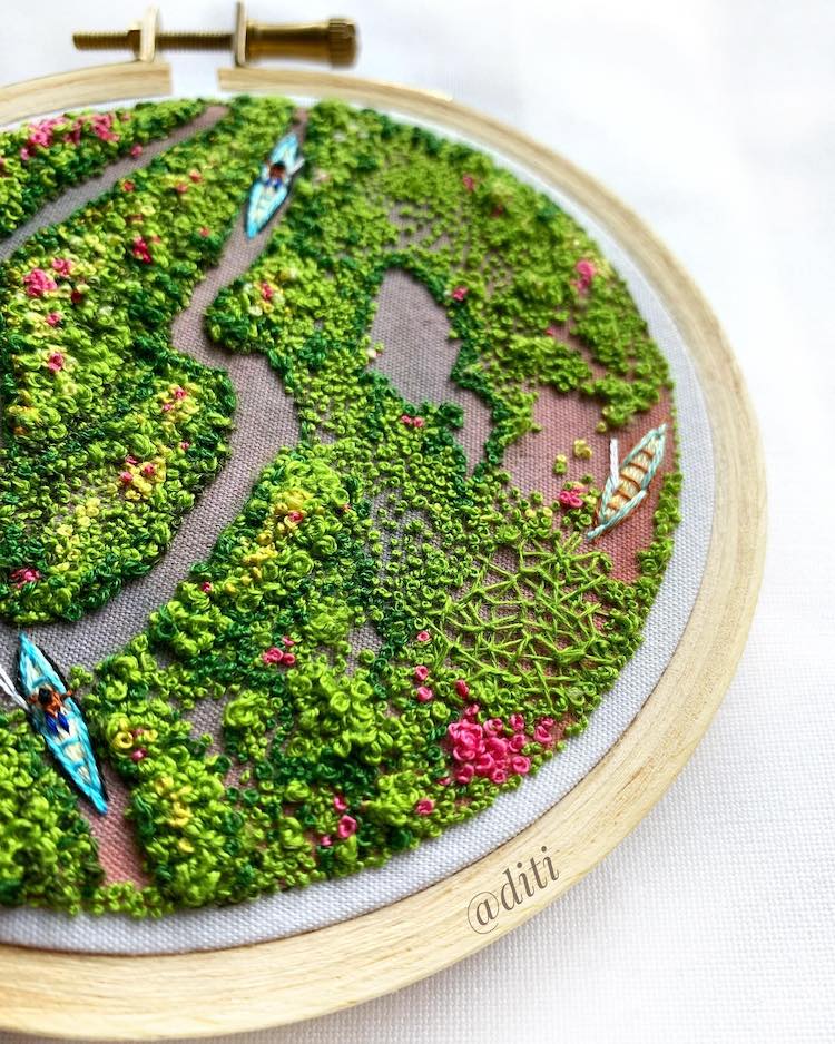 Mixed Media Embroidery Art by Diti Baruah