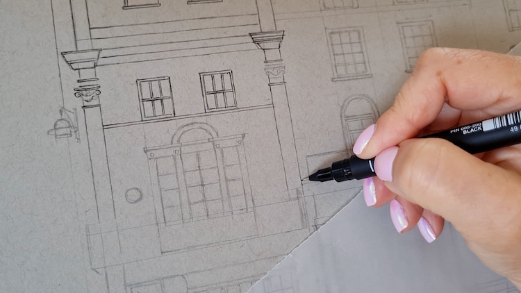 Demi Lang Drawing a Building