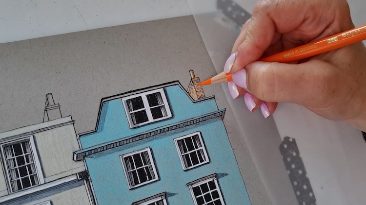 Demi Lang Drawing a Building