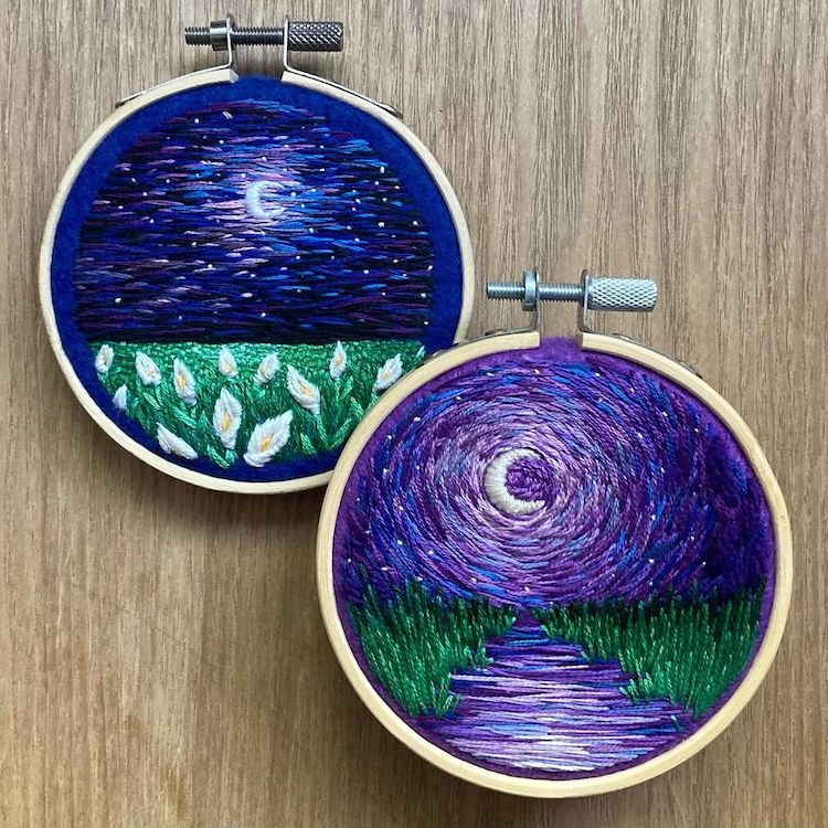 Landscape Embroidery Art by Erika Tu'a
